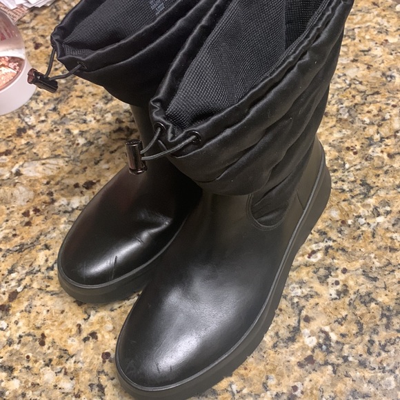 Cole Haan Grandseries Waterproof Black Satin Snow Boots - Picture 7 of 9